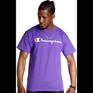 NEW Champion Original Classic Premium Logo Cotton Shirt Multiple Sizes Purple